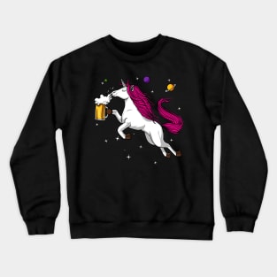 Unicorn Drinking Beer Crewneck Sweatshirt